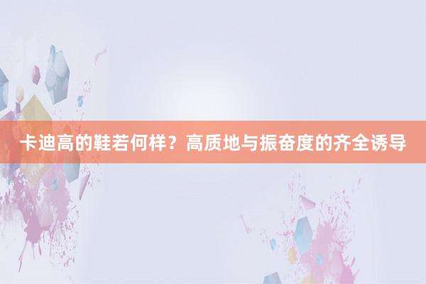 卡迪高的鞋若何样？高质地与振奋度的齐全诱导