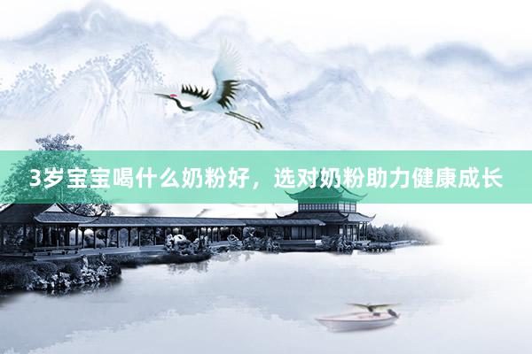 3岁宝宝喝什么奶粉好，选对奶粉助力健康成长